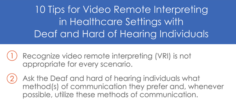 Deaf Settings 10 Tips for Video Remote Interpreting in Healthcare Settings with Deaf ...
