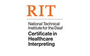 RIT | National Technical Institute for the Deaf's Certificate in Healthcare Interpreting logo.