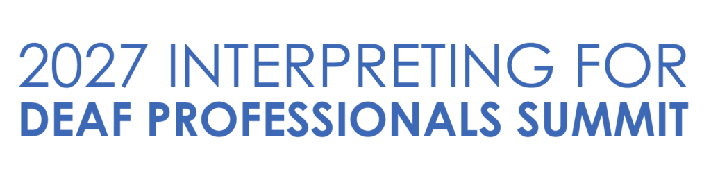 2027 Interpreting for Deaf Professionals logo.