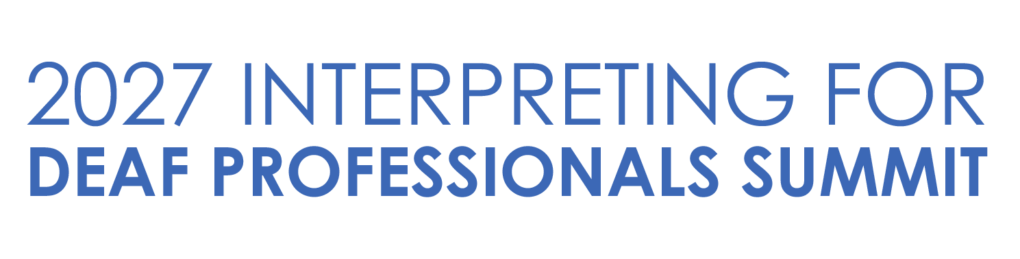 2027 Interpreting for Deaf Professionals logo.